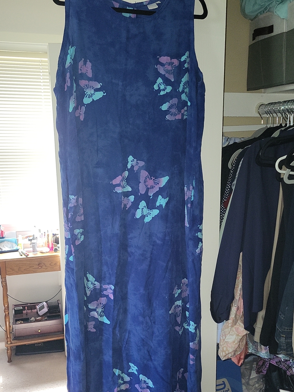 Women’s Navy Blue Butterfly Print Maxi Skirt